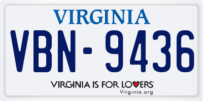 VA license plate VBN9436