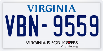 VA license plate VBN9559