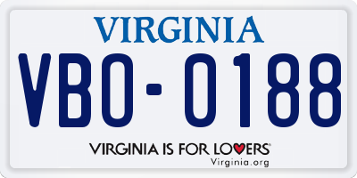 VA license plate VBO0188