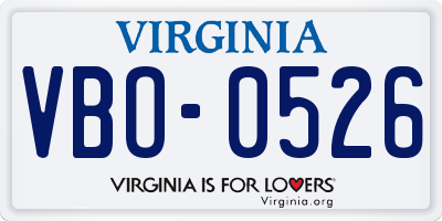 VA license plate VBO0526