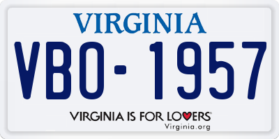 VA license plate VBO1957