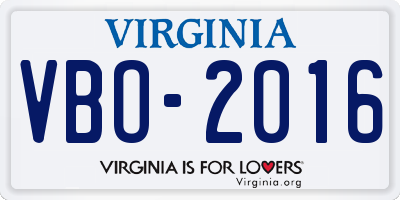 VA license plate VBO2016