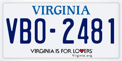 VA license plate VBO2481