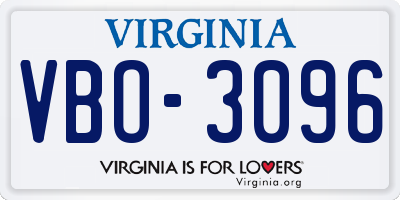 VA license plate VBO3096