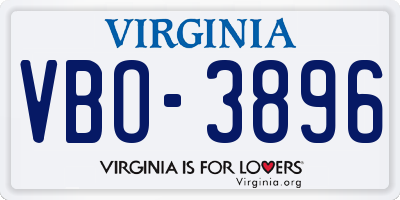 VA license plate VBO3896
