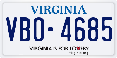 VA license plate VBO4685
