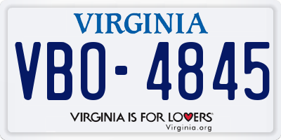 VA license plate VBO4845