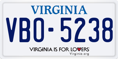 VA license plate VBO5238