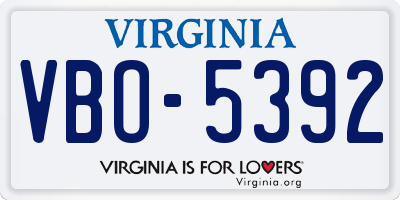 VA license plate VBO5392