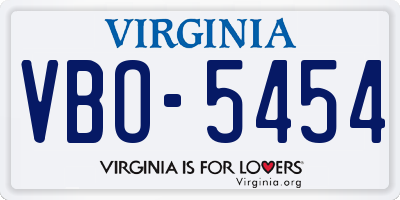 VA license plate VBO5454