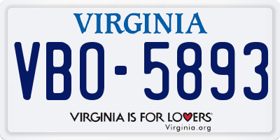 VA license plate VBO5893