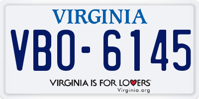 VA license plate VBO6145
