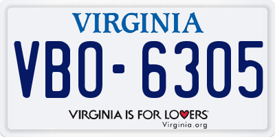 VA license plate VBO6305