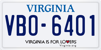 VA license plate VBO6401
