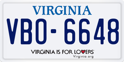 VA license plate VBO6648