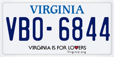 VA license plate VBO6844