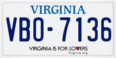 VA license plate VBO7136