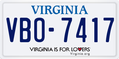 VA license plate VBO7417