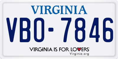 VA license plate VBO7846