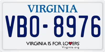 VA license plate VBO8976