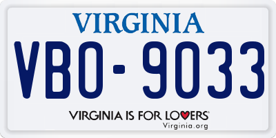VA license plate VBO9033