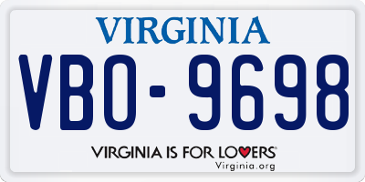 VA license plate VBO9698