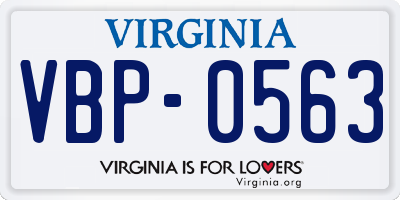 VA license plate VBP0563