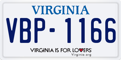 VA license plate VBP1166