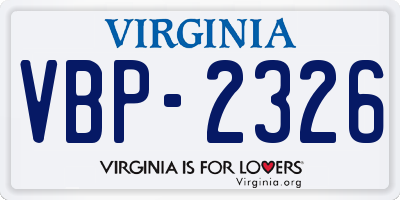 VA license plate VBP2326