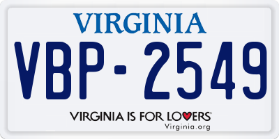 VA license plate VBP2549