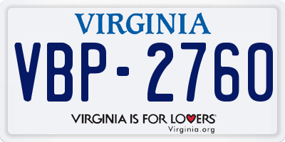 VA license plate VBP2760