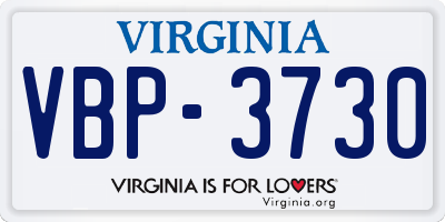 VA license plate VBP3730