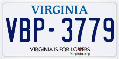 VA license plate VBP3779