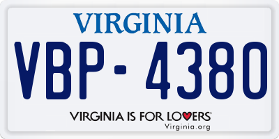 VA license plate VBP4380