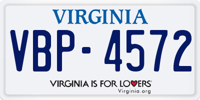 VA license plate VBP4572
