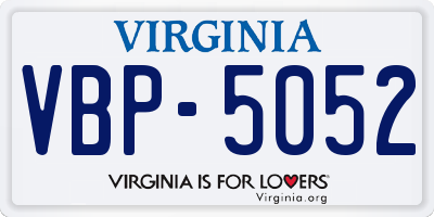 VA license plate VBP5052