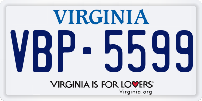 VA license plate VBP5599
