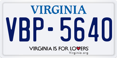 VA license plate VBP5640