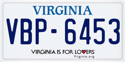 VA license plate VBP6453