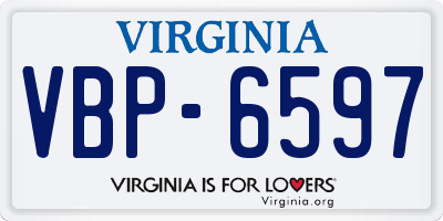 VA license plate VBP6597