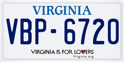 VA license plate VBP6720