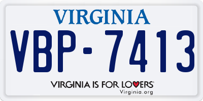 VA license plate VBP7413