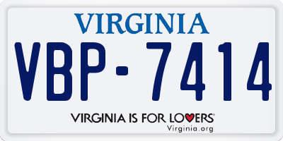 VA license plate VBP7414