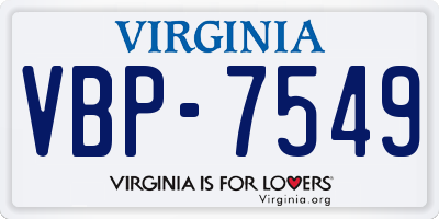 VA license plate VBP7549