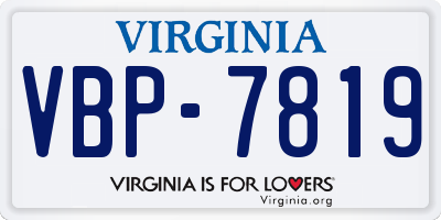 VA license plate VBP7819