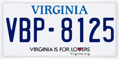 VA license plate VBP8125