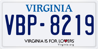 VA license plate VBP8219