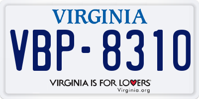 VA license plate VBP8310