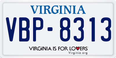 VA license plate VBP8313