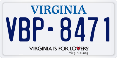 VA license plate VBP8471